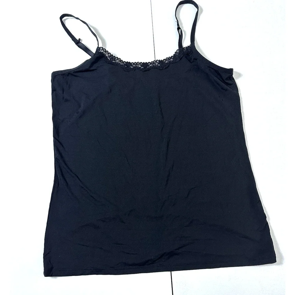 Women’s Secret‎ Treasure Sleepwear Black Stretchy Cami Top Size XL